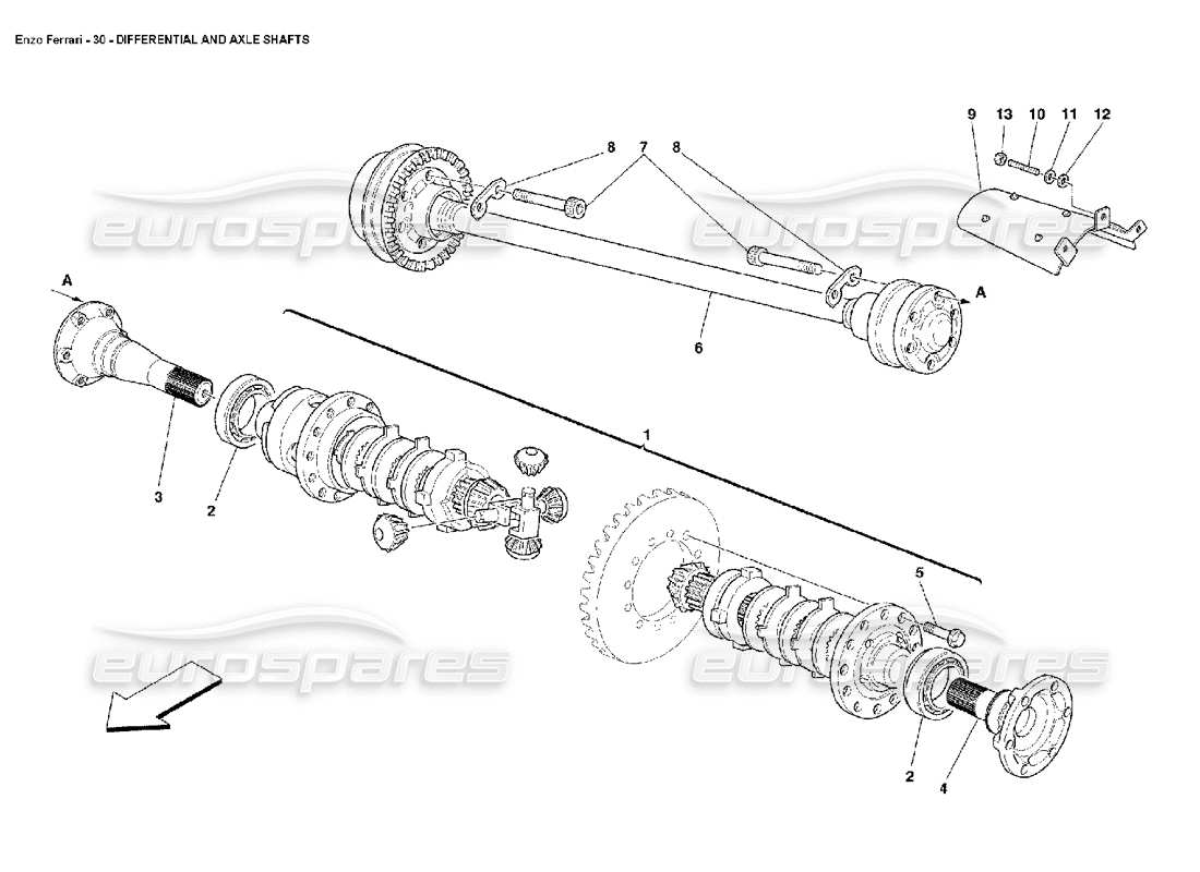ferrari enzo diferencial y semiejes diagrama de piezas