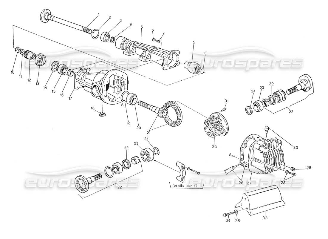 maserati karif 2.8 diferencial diagrama de piezas