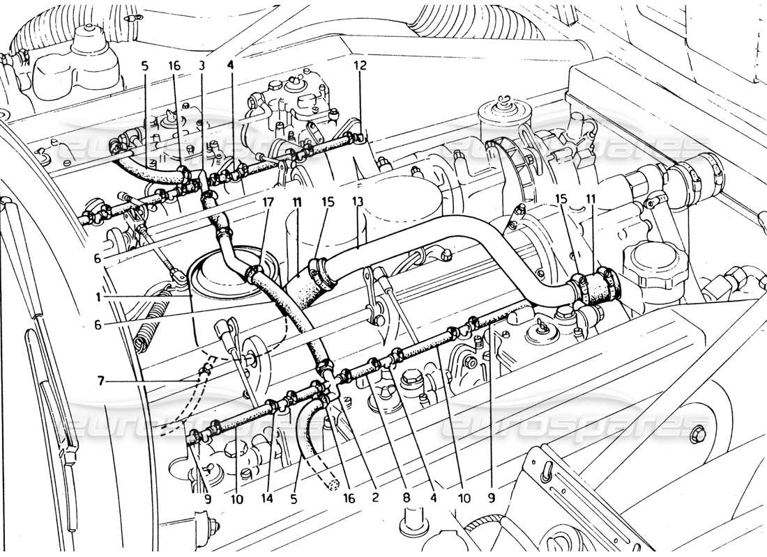 ferrari 365 gt4 2+2 (1973) soplado - por diagrama de piezas del sistema