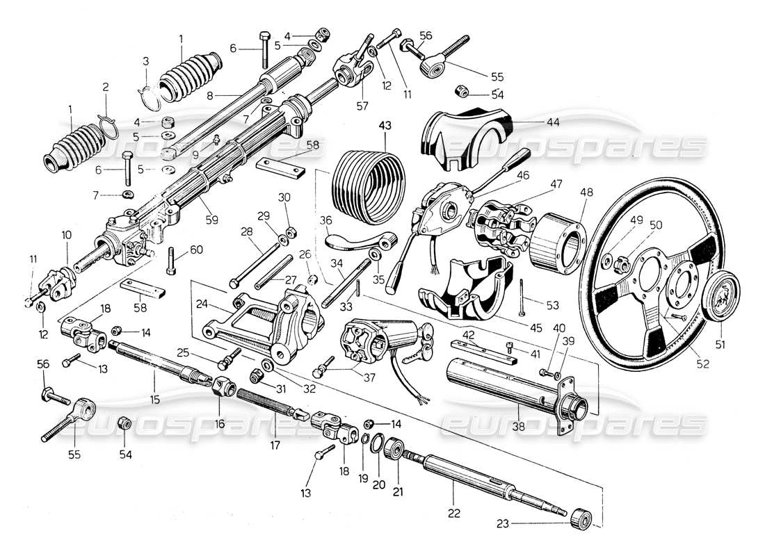 lamborghini countach lp400 direccion diagrama de piezas
