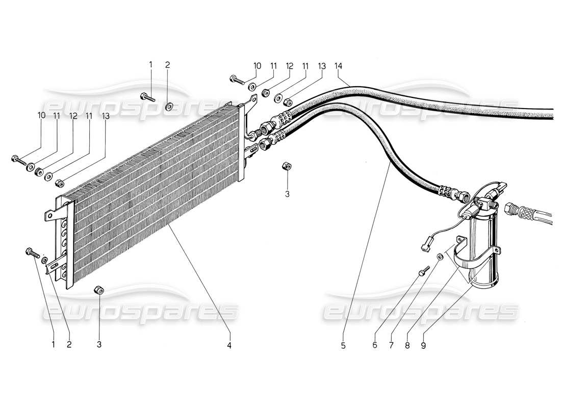 lamborghini jalpa 3.5 (1984) diagrama de piezas de aire acondicionado