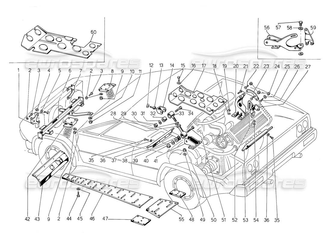 lamborghini jalpa 3.5 (1984) chasis diagrama de piezas