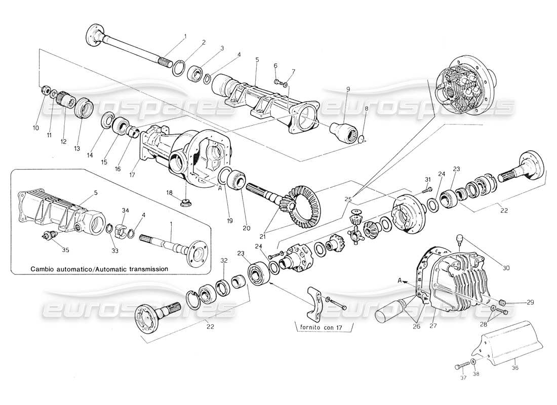 maserati biturbo spider diferencial diagrama de piezas