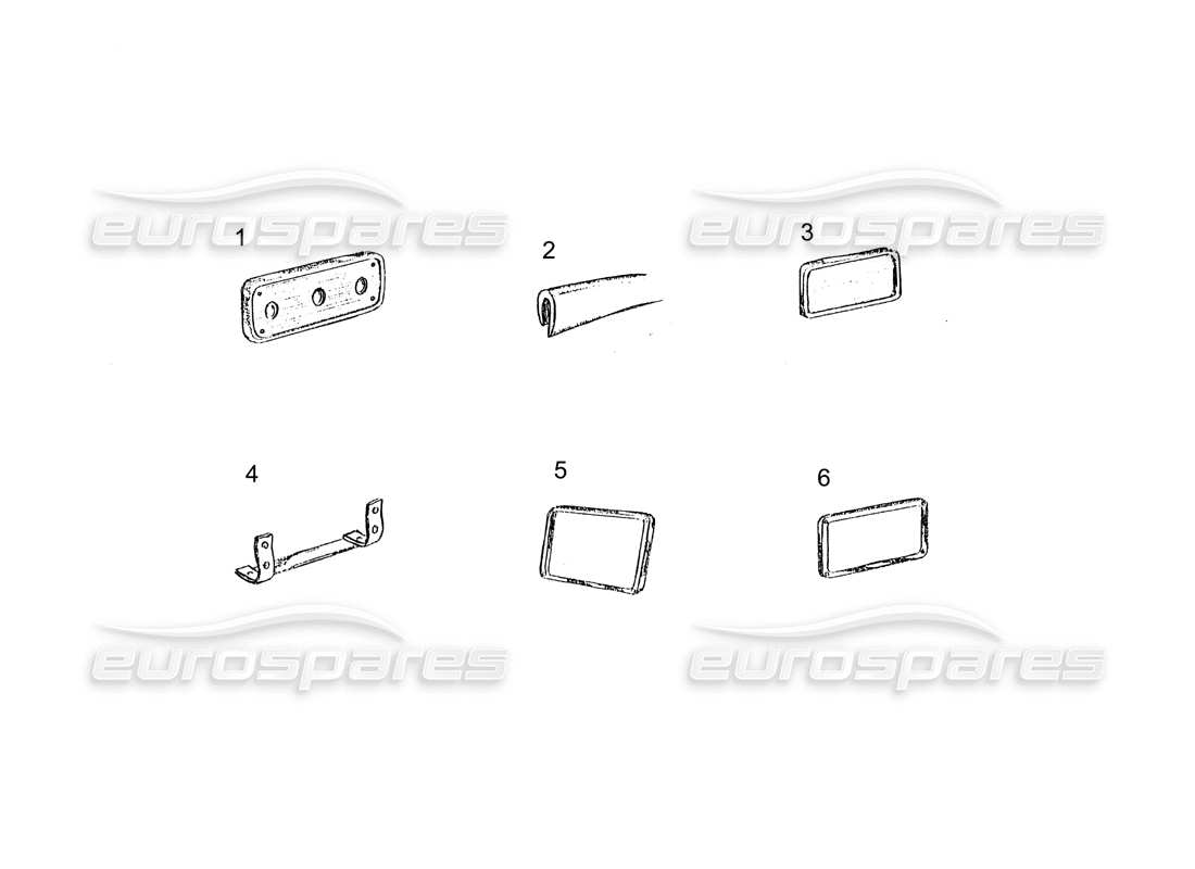 ferrari 250 gt (coachwork) number plate trims part diagram