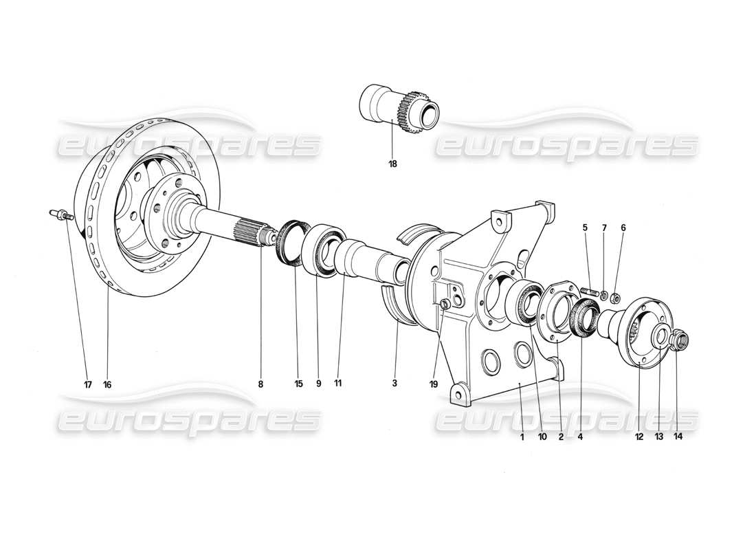 ferrari 412 (mechanical) suspensión trasera - disco de freno diagrama de piezas