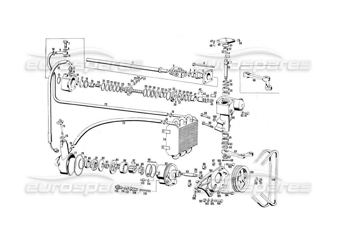 maserati indy 4.2 bomba de dirección hidráulica diagrama de piezas