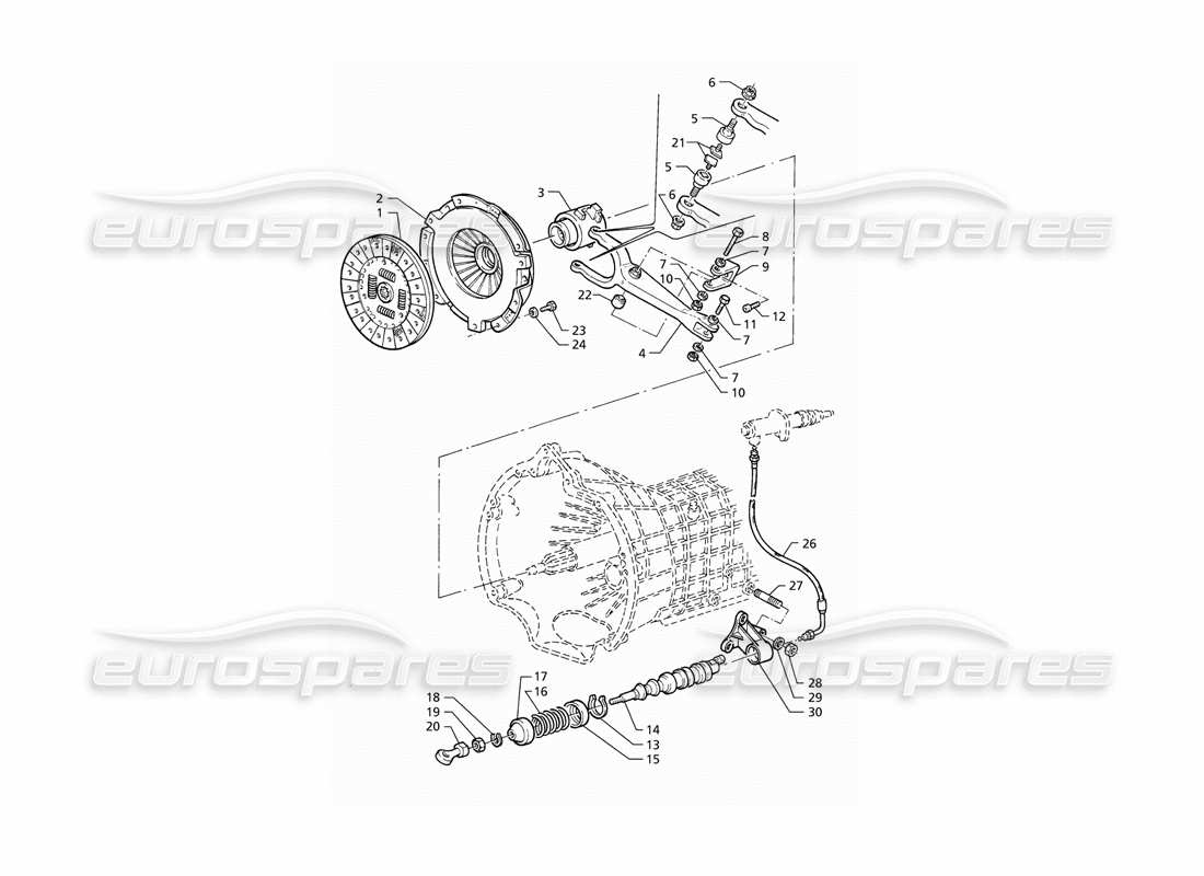 maserati qtp v8 (1998) diagrama de piezas del embrague