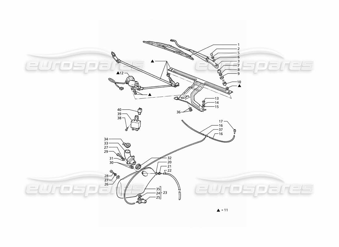 maserati ghibli 2.8 (abs) diagrama de piezas del lavaparabrisas (tracción izquierda)