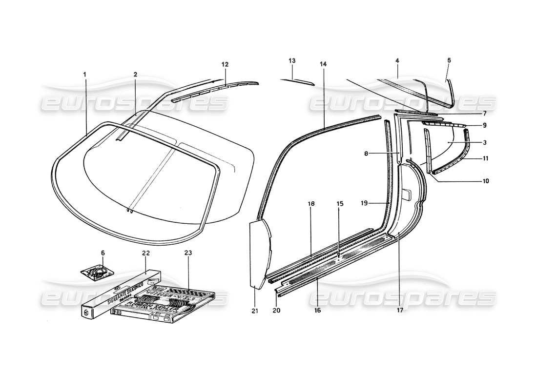 ferrari 365 gt4 berlinetta boxer diagrama de piezas de gafas