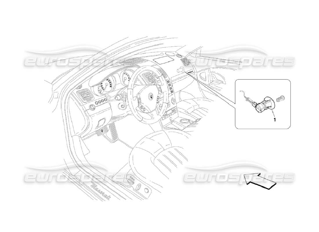 maserati qtp. (2006) 4.2 diagrama de piezas del sistema de bloqueo de bolsas de aire del pasajero
