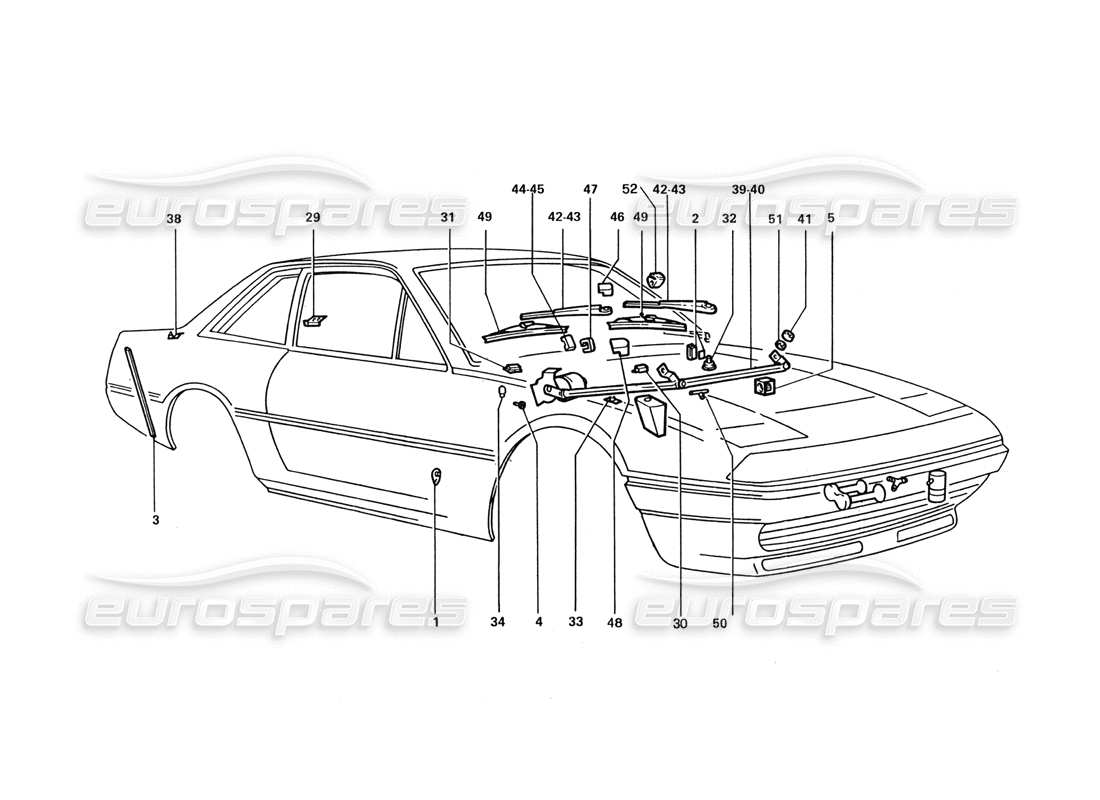 ferrari 412 (coachwork) limpiaparabrisas diagrama de piezas