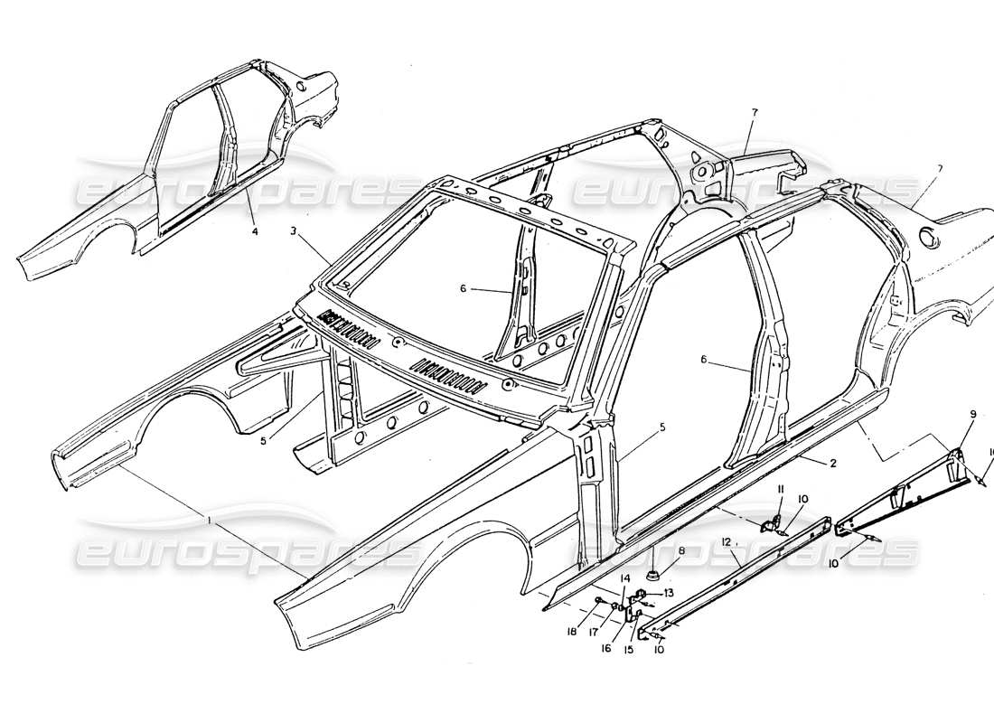maserati 418 / 4.24v / 430 carrocería-paneles exteriores diagrama de piezas