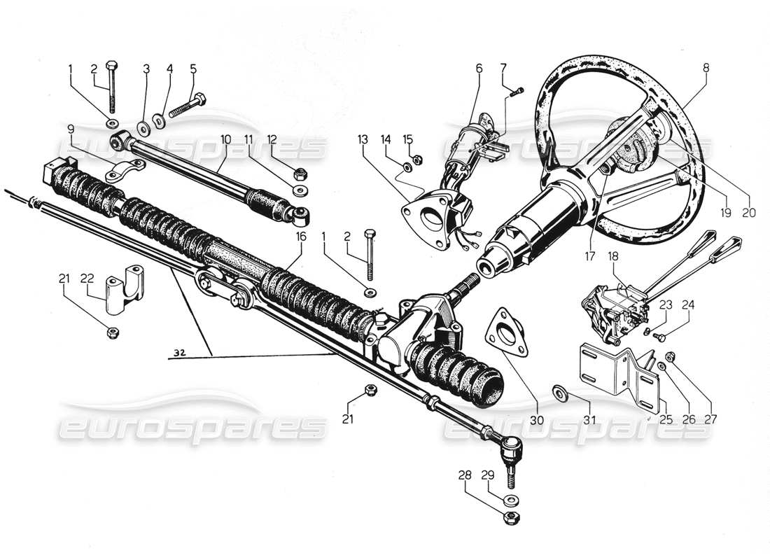 lamborghini urraco p300 direccion diagrama de piezas