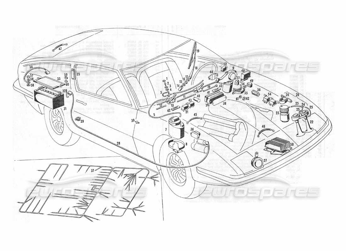 maserati indy 4.2 equipo eléctrico diagrama de piezas
