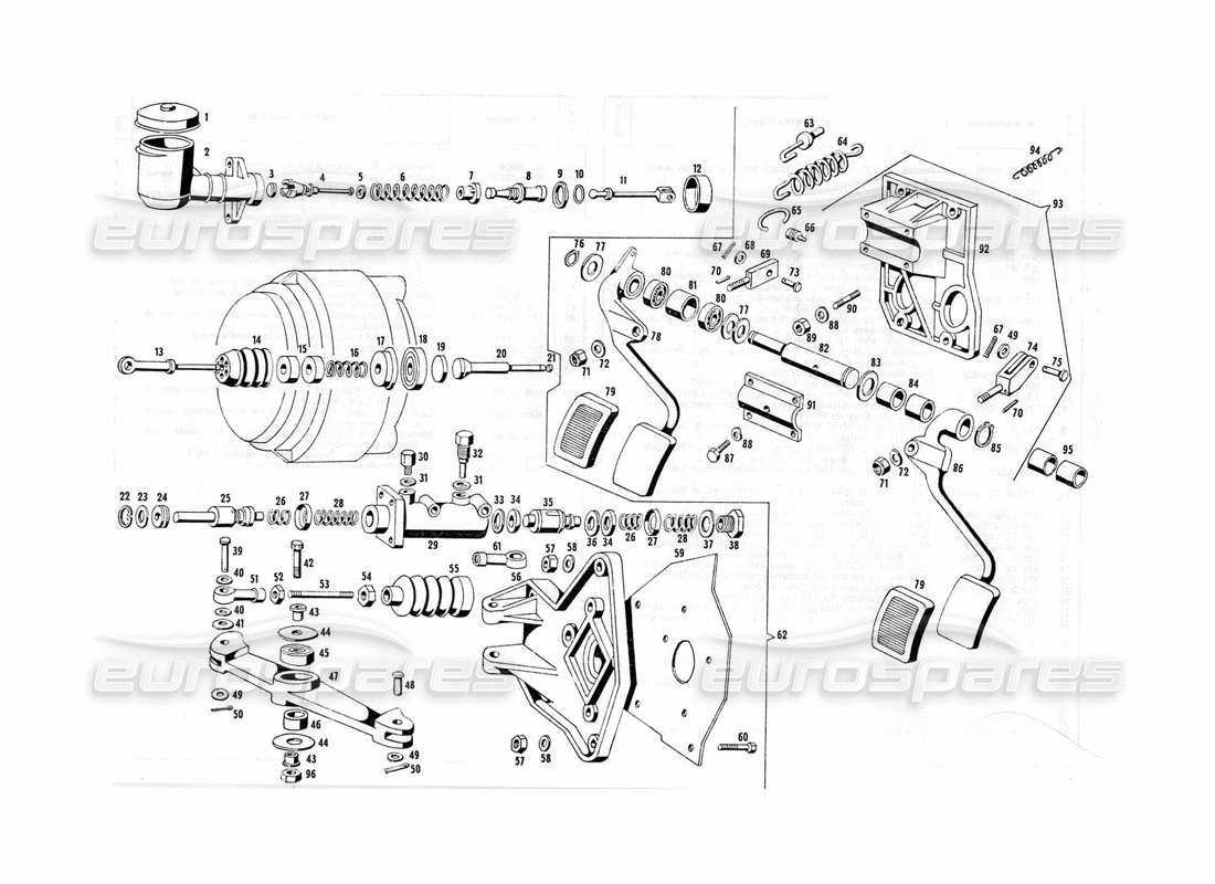 maserati indy 4.2 diagrama de piezas de pedales