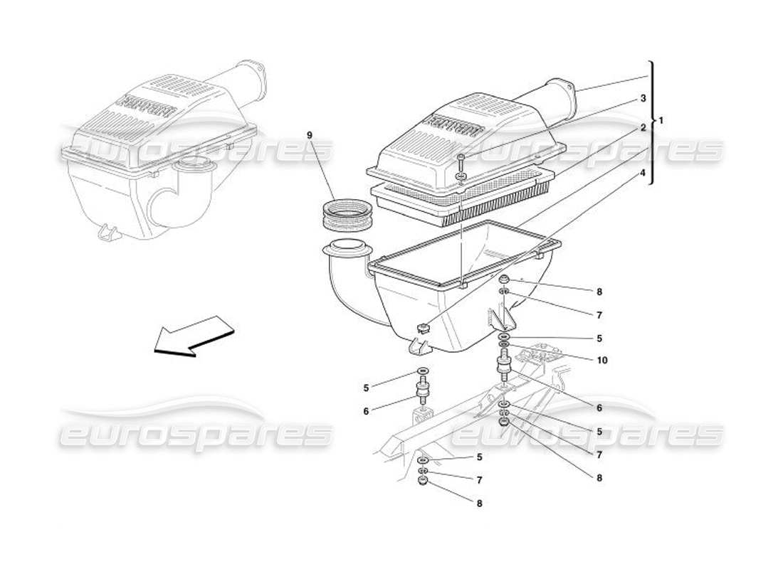 ferrari 575 superamerica diagrama de piezas de entrada de aire