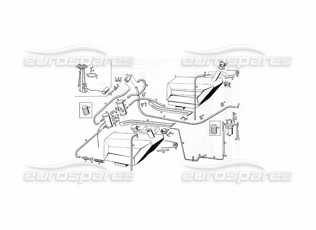 maserati indy 4.2 tanque de combustible y bomba diagrama de piezas