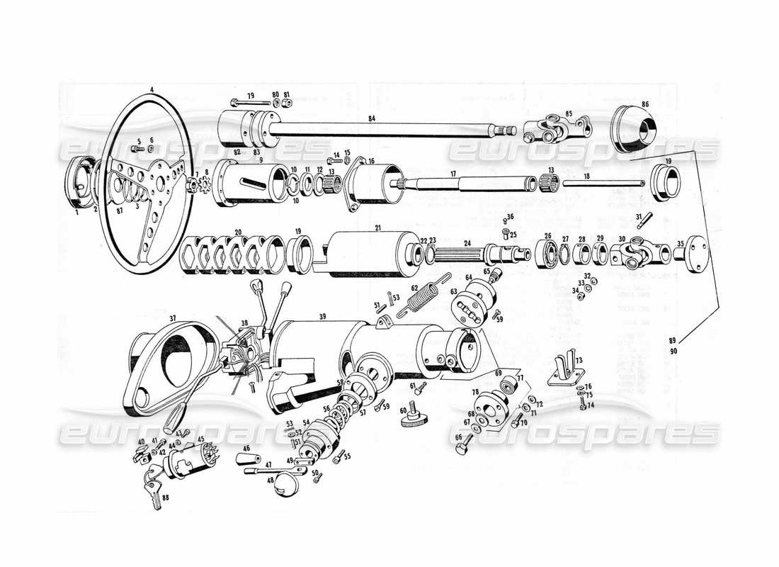 maserati indy 4.2 piezas de dirección diagrama de piezas