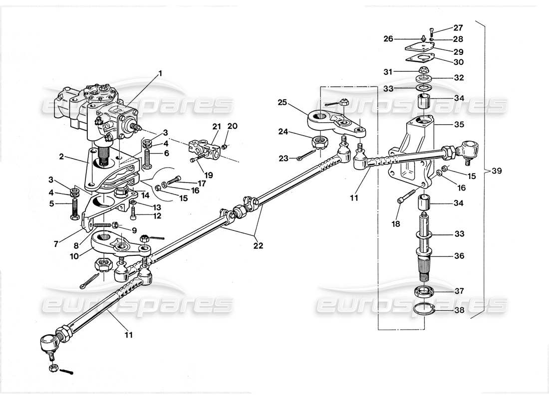 lamborghini lm002 (1988) diagrama de piezas de la dirección asistida