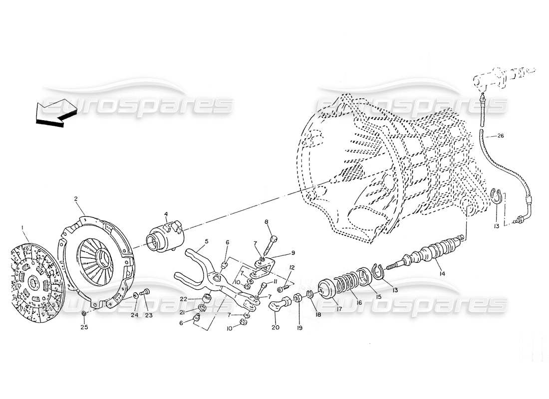 maserati ghibli 2.8 (non abs) embrague diagrama de piezas