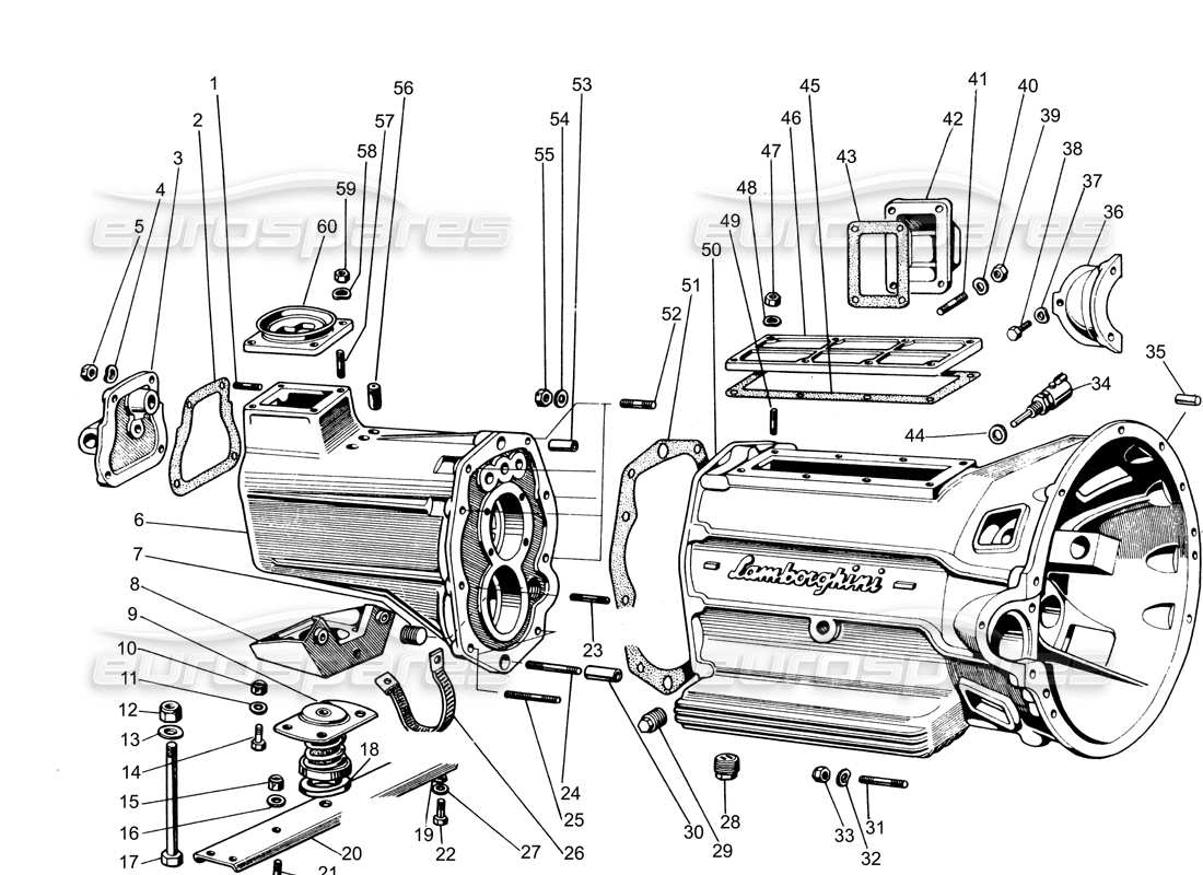 lamborghini espada gearbox (0 to 750) diagrama de piezas