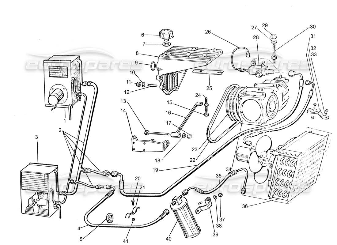 lamborghini espada aire acondicionado (de 0 a 175) diagrama de piezas