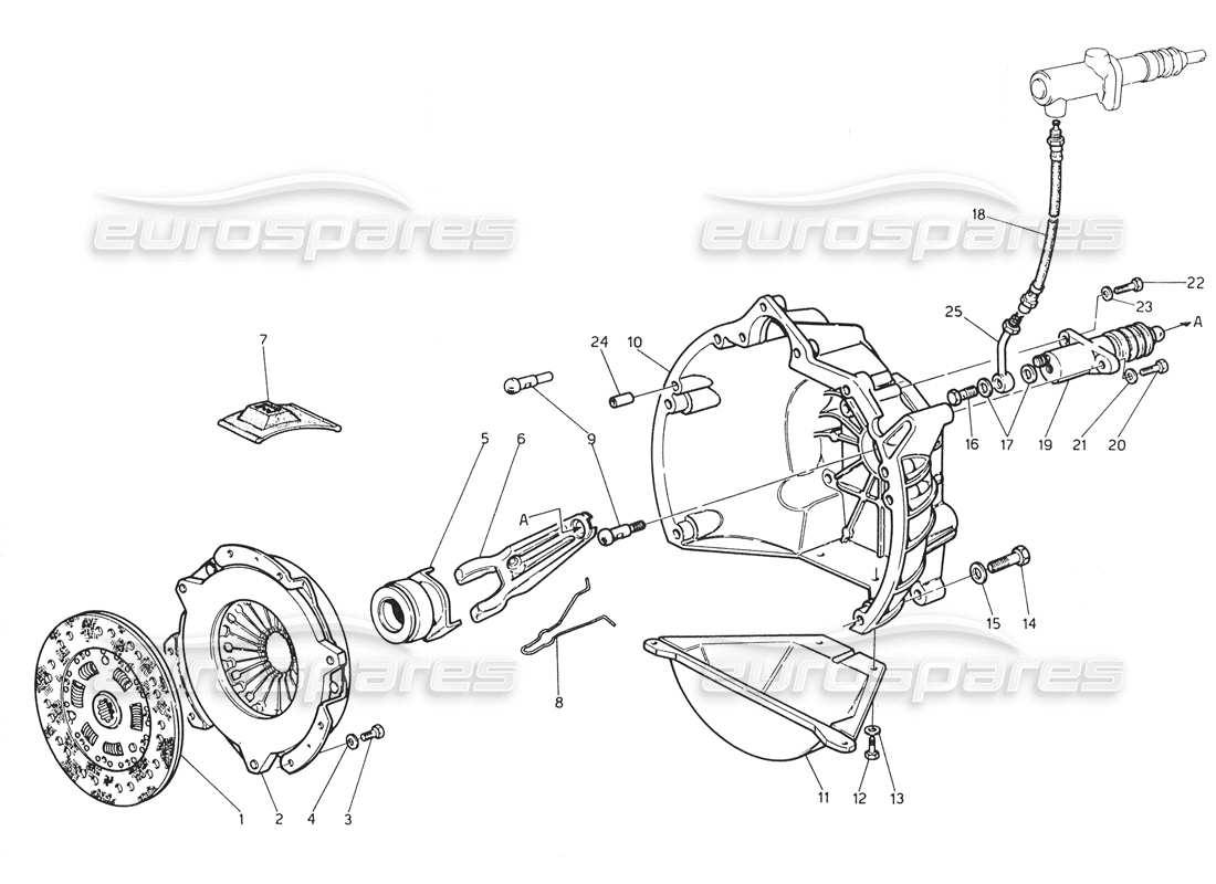 maserati biturbo spider embrague diagrama de piezas