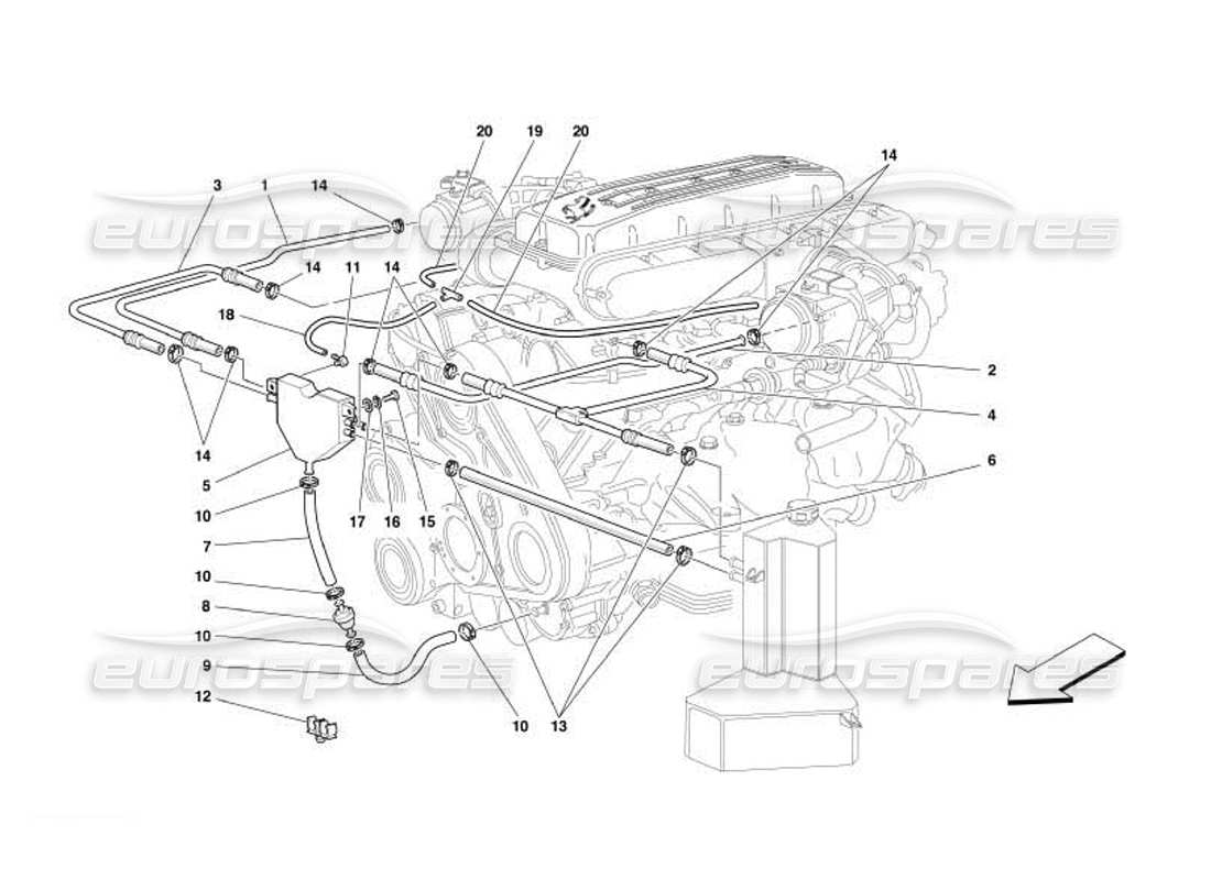 ferrari 550 barchetta soplado - por diagrama de piezas del sistema