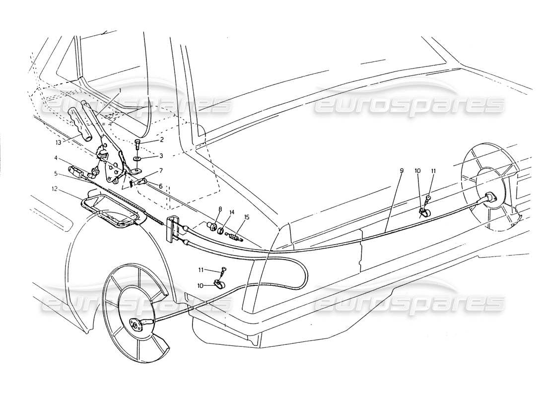 maserati 418 / 4.24v / 430 control del freno de mano diagrama de piezas