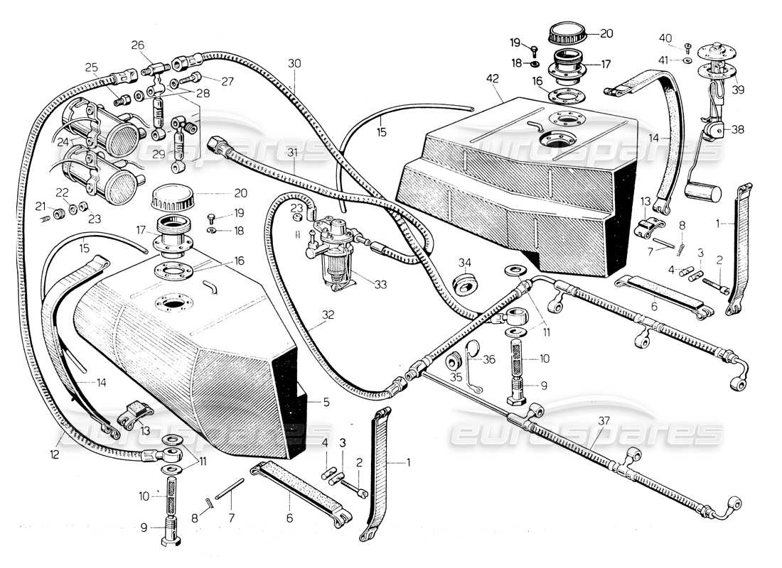 lamborghini countach lp400 fuel system diagrama de piezas
