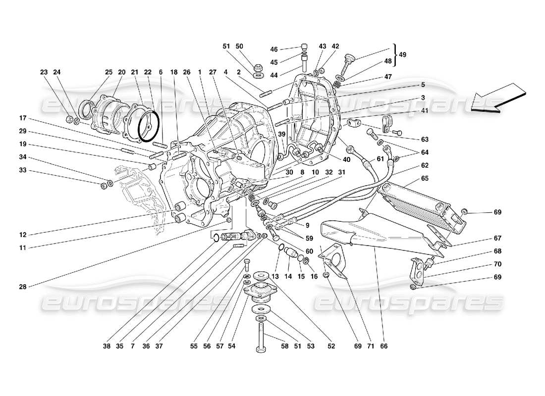 ferrari 456 gt/gta diferente. radiador de enfriamiento del portador y de la caja de cambios - no para 456 diagrama de piezas de gta
