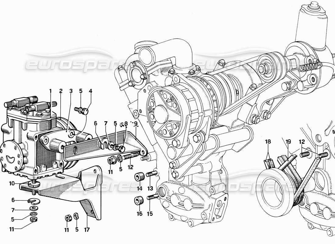 ferrari 365 gt 2+2 (mechanical) aire acondicionado diagrama de piezas