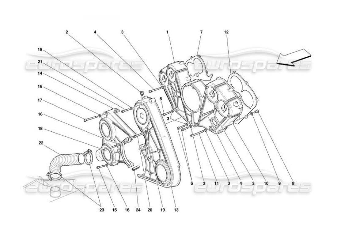 ferrari 550 barchetta cubiertas de motor diagrama de piezas