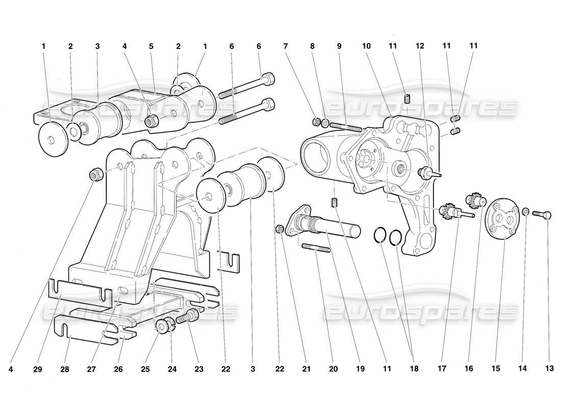 lamborghini diablo vt (1994) bomba de aceite de caja de cambios diagrama de piezas