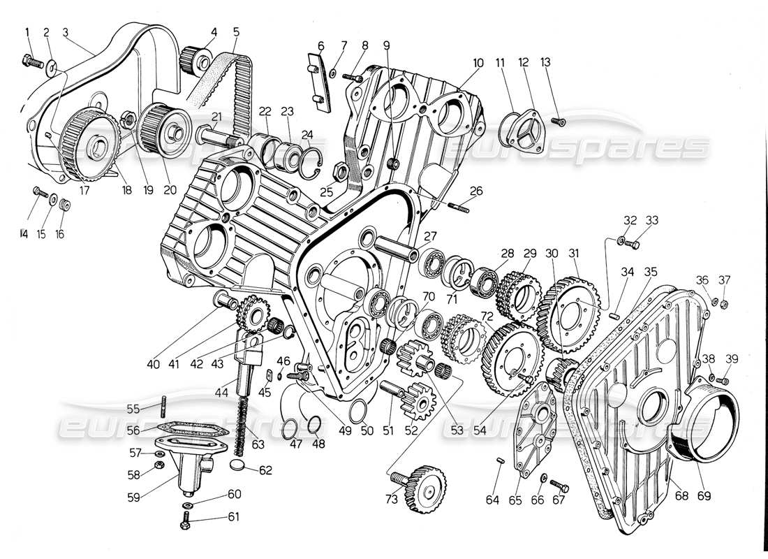 lamborghini urraco p300 diagrama de piezas de engranajes de sincronización