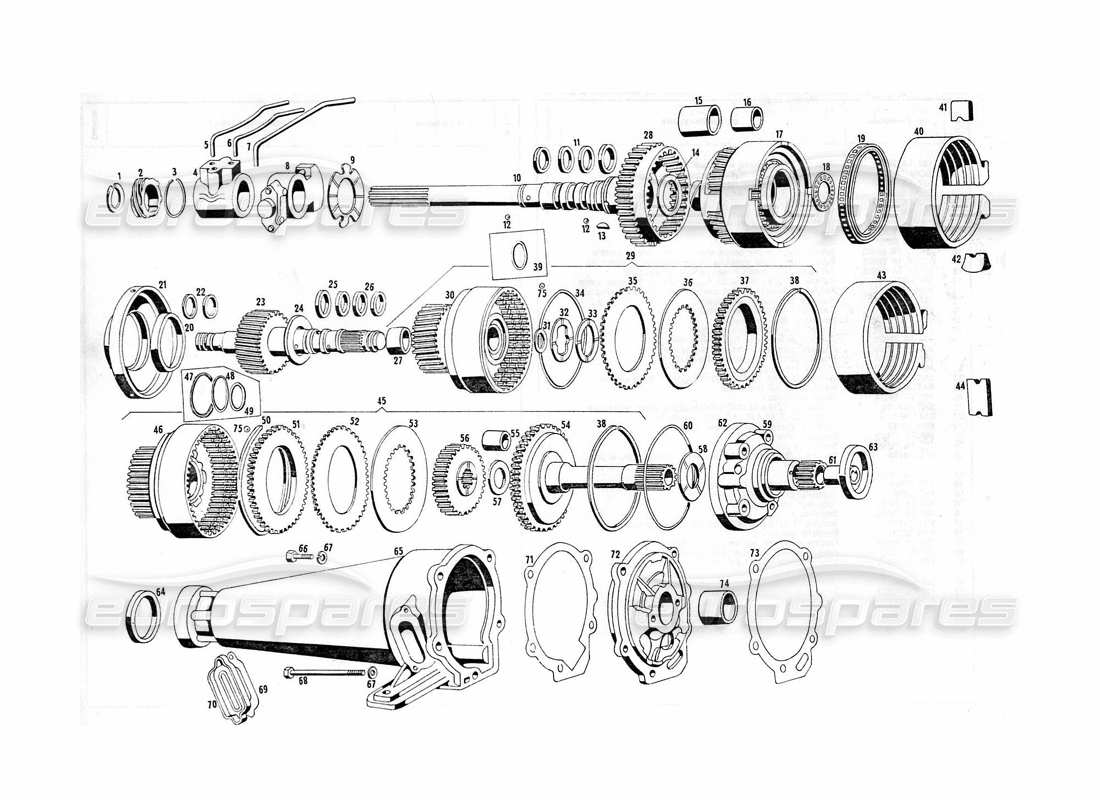 maserati indy 4.2 engranajes de transmisión automática diagrama de piezas
