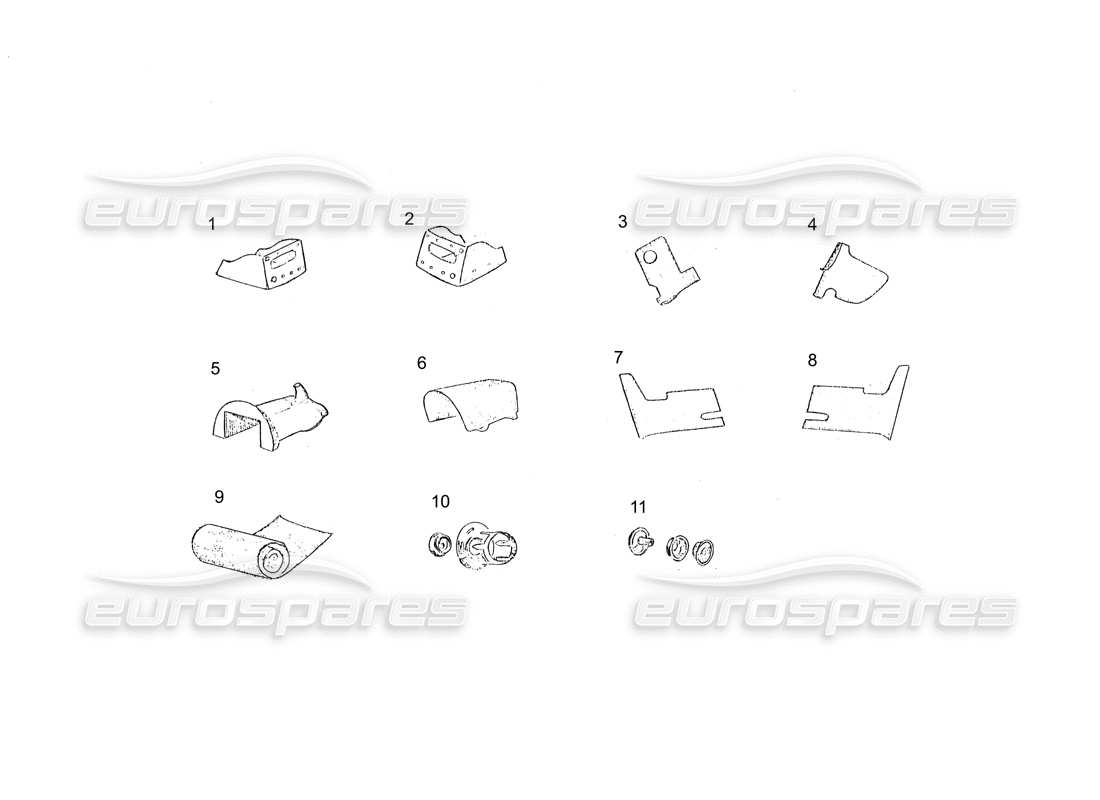 ferrari 250 gt (coachwork) adornos interiores diagrama de piezas