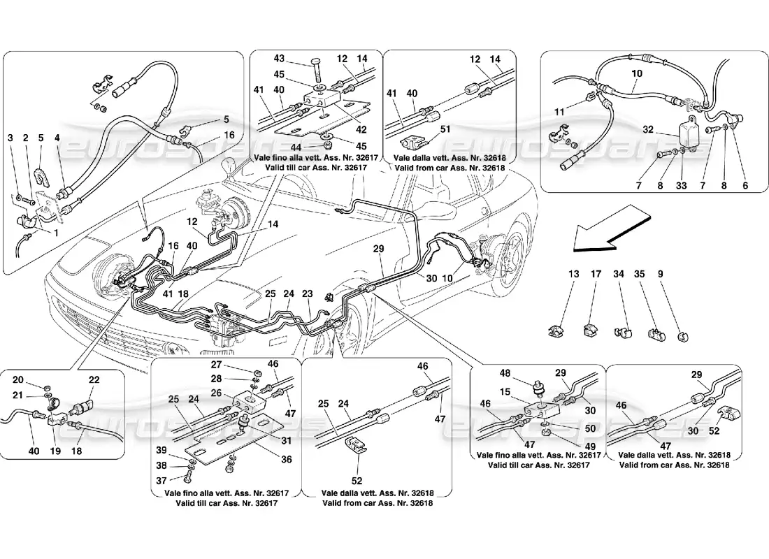 ferrari 456 m gt/m gta sistema de frenos -válido para gd diagrama de piezas