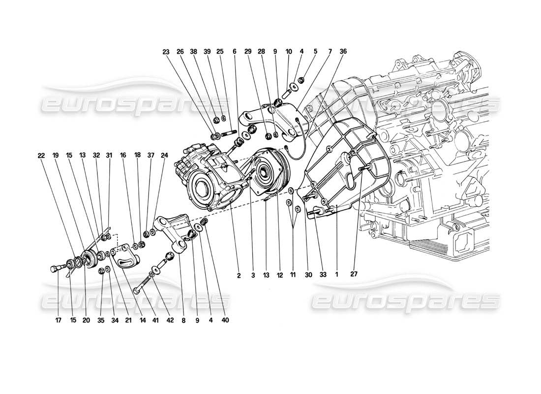 ferrari 208 turbo (1982) diagrama de piezas del compresor y controles del aire acondicionado