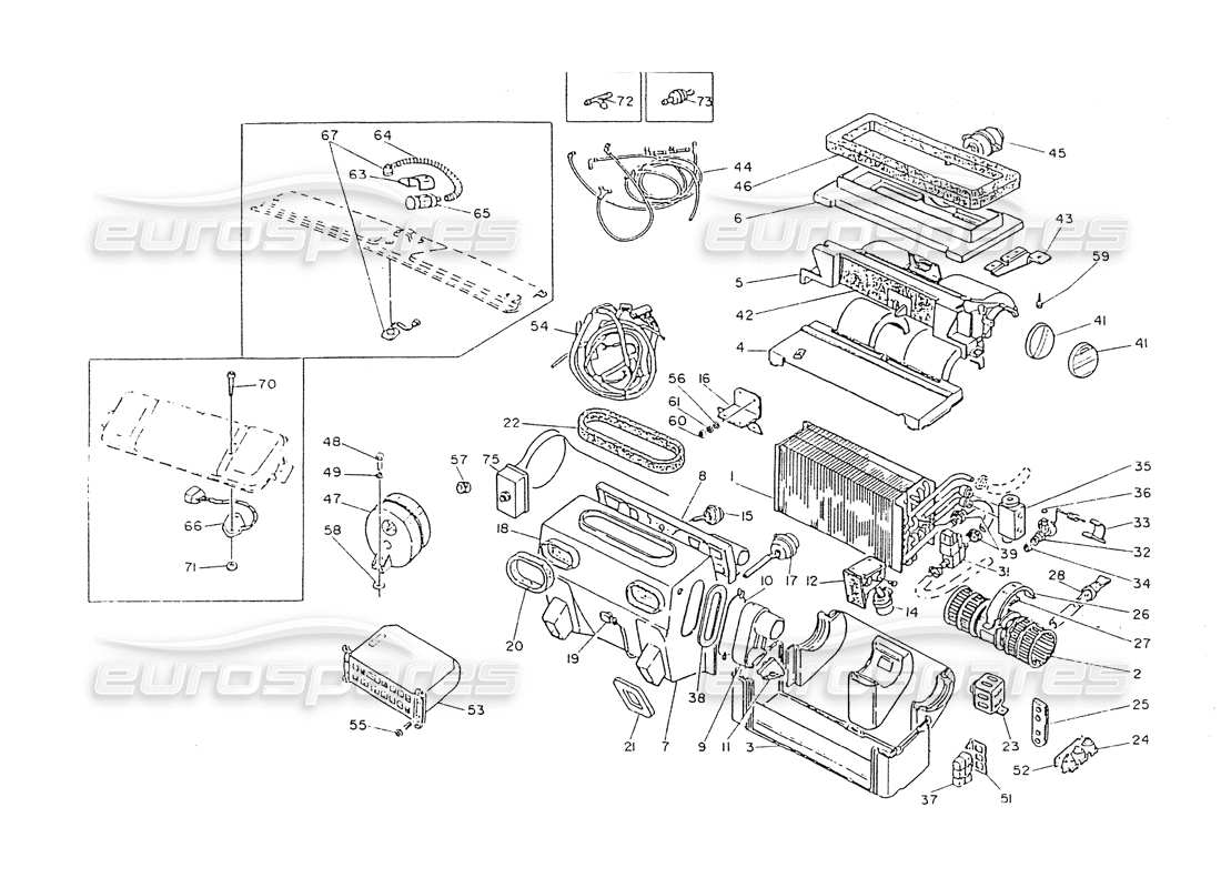maserati 418 / 4.24v / 430 conjunto de aire acondicionado diagrama de piezas