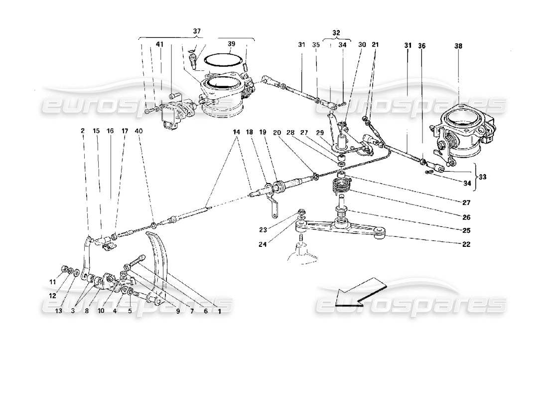 ferrari 512 tr control del acelerador -no para gd- diagrama de piezas