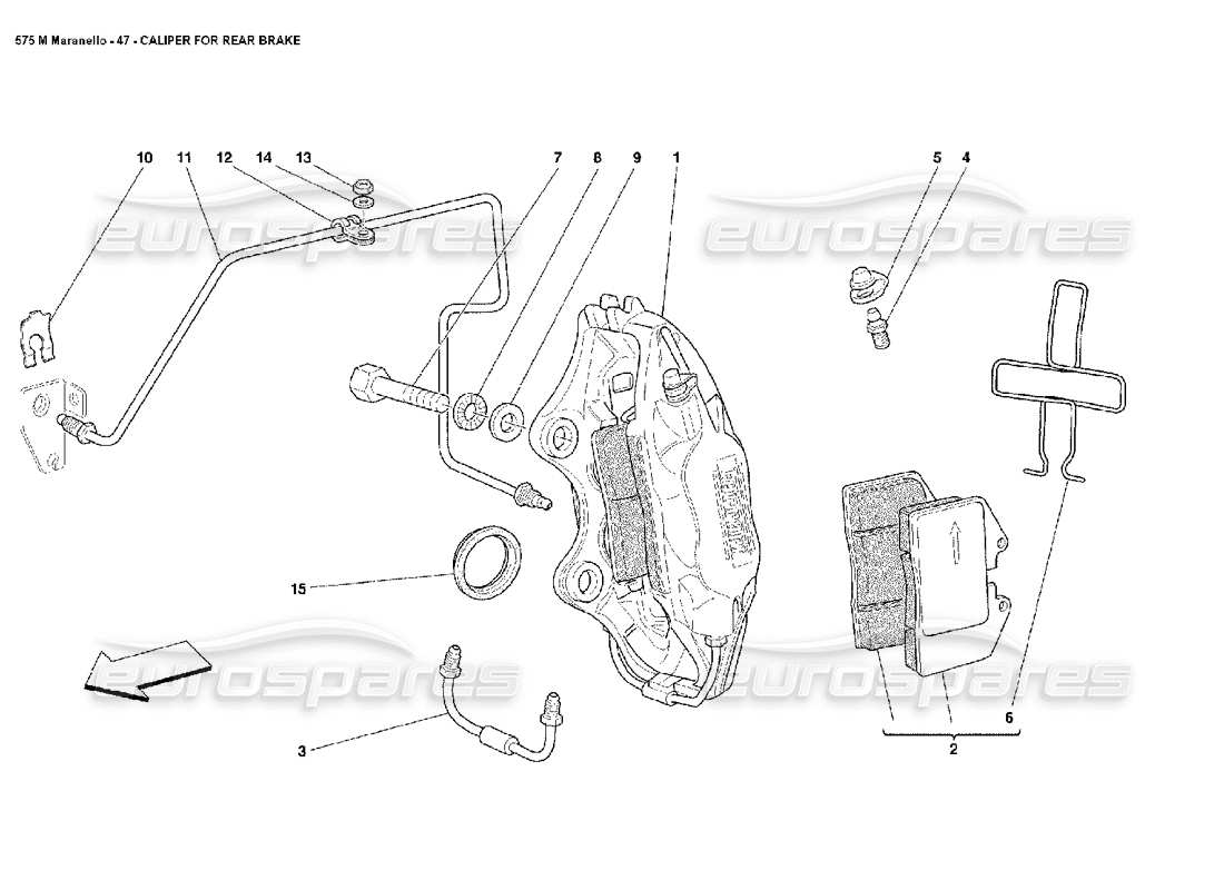 ferrari 575m maranello diagrama de piezas de la pinza del freno trasero