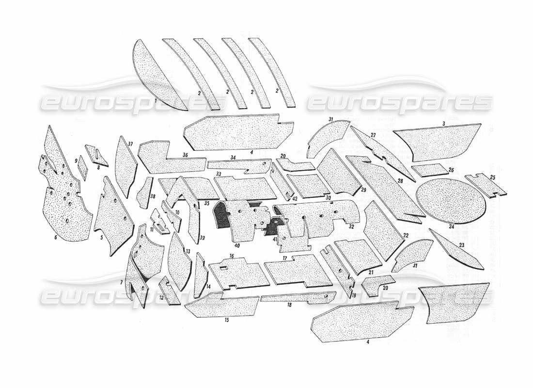 maserati indy 4.2 aislamiento 2a tp. diagrama de piezas