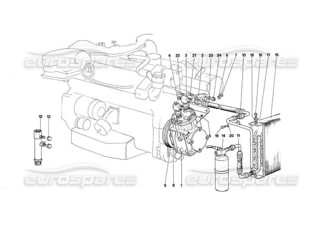 ferrari 412 (mechanical) diagrama de piezas del sistema de aire acondicionado