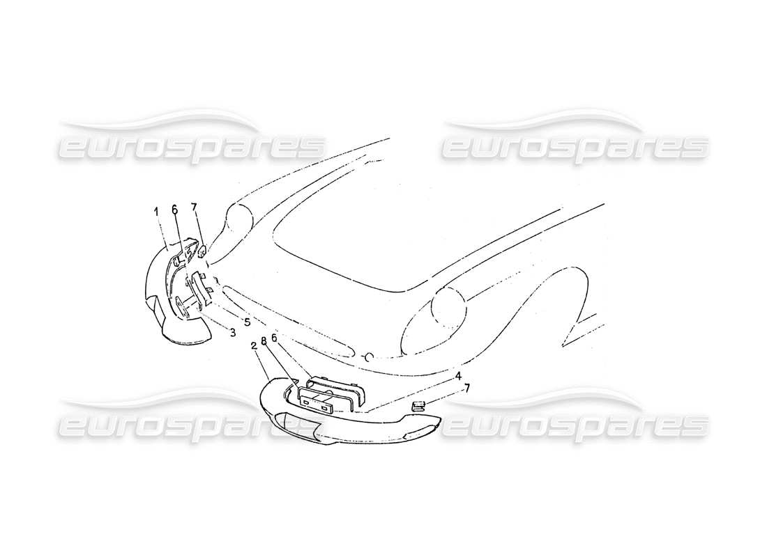 ferrari 365 gt 2+2 (coachwork) diagrama de piezas de parachoques delanteros