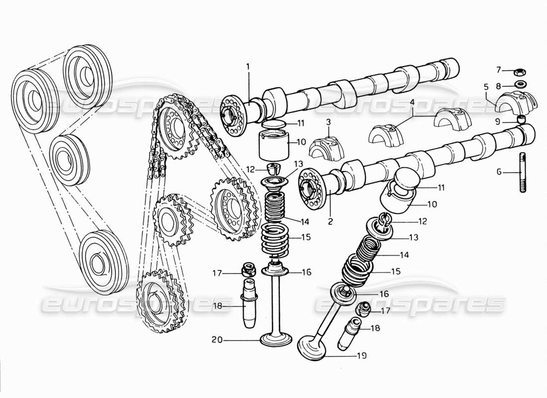 ferrari 206 gt dino (1969) diagrama de piezas de sincronización