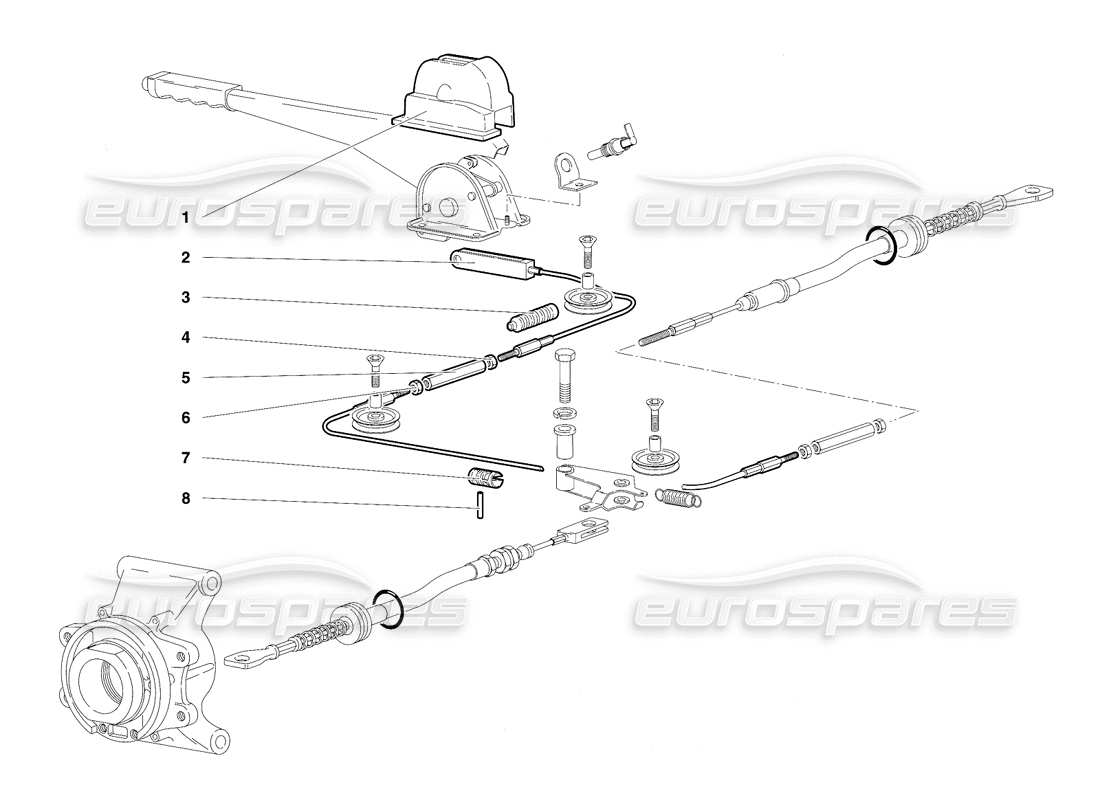 lamborghini diablo vt (1994) freno de mano (válido para la versión rh d. - abril 1994) diagrama de piezas