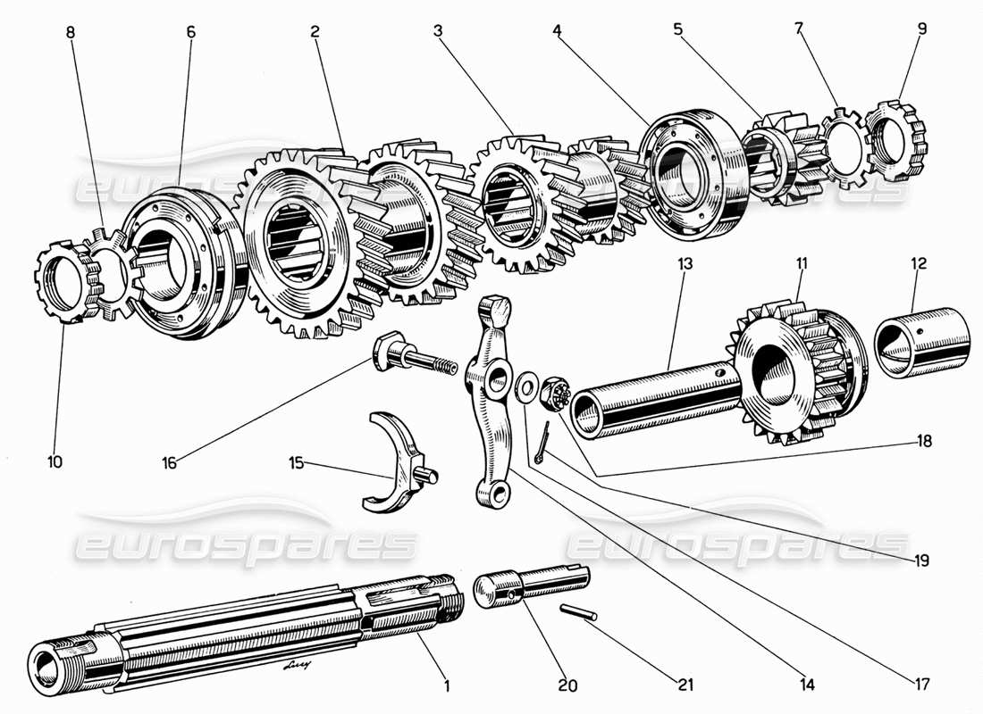 ferrari 330 gt 2+2 eje secundario diagrama de piezas