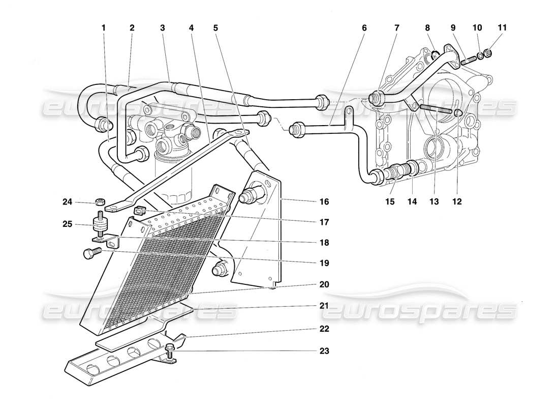 lamborghini diablo vt (1994) sistema de aceite del motor diagrama de piezas