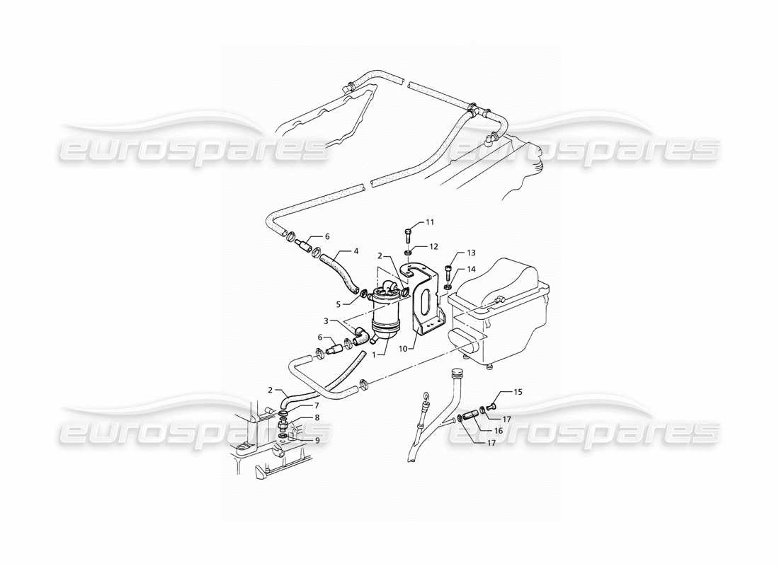 maserati ghibli 2.0 cup recuperación de vapores de aceite diagrama de piezas